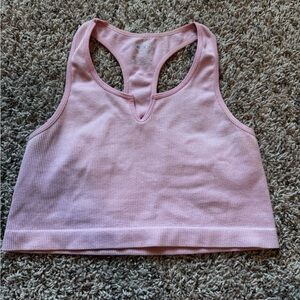 Pink Ribbed Tank Top